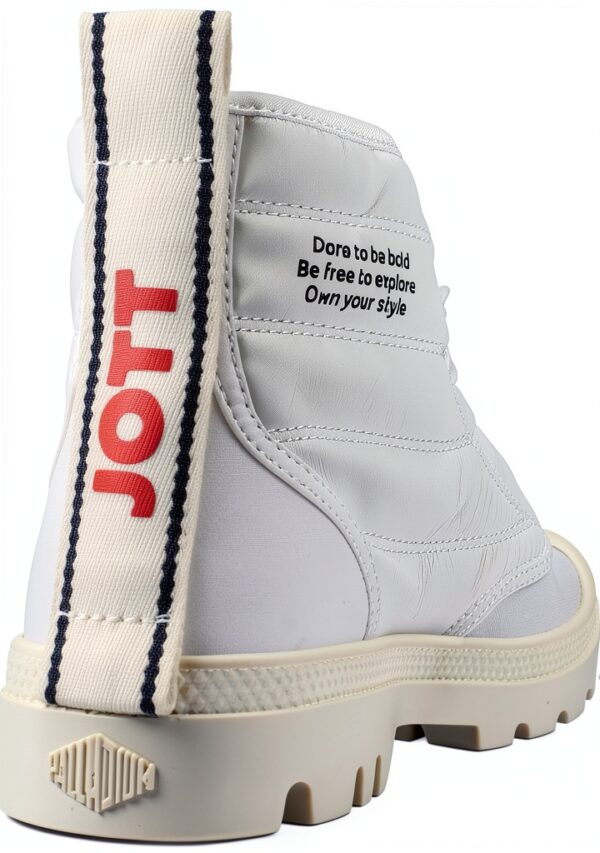 Palladium Bottes Unisexe Adulte Textile Lacets Blanc Marron-2