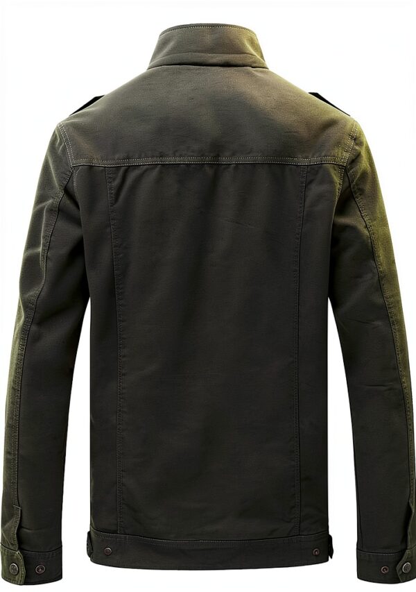 Veste militaire homme coton coupe-vent poches multiples-1