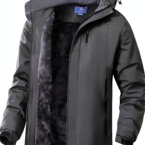 Veste Hiver Homme Polyester Capuche Amovible Poche Zippée-0