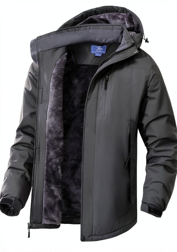 Veste Hiver Homme Polyester Capuche Amovible Poche Zippée-0