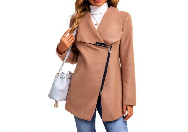 Manteau femme hiver long fourrure chaude Generic Marine Kaki-2