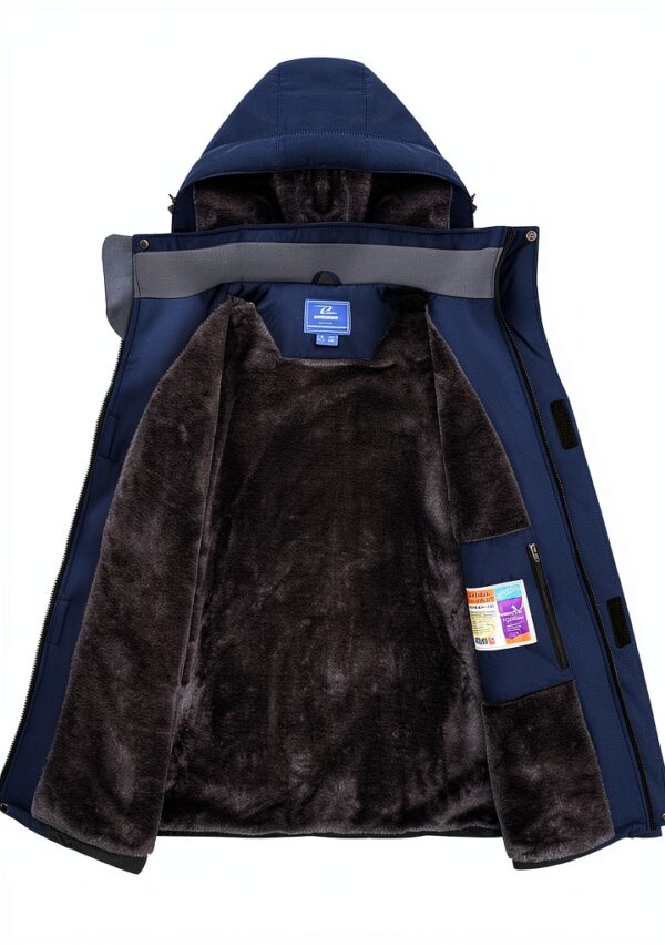 Veste d'hiver homme polyester capuche amovible multi-poches-1