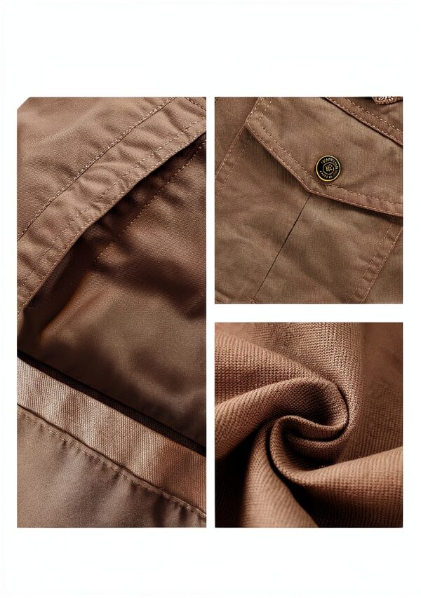 Veste militaire homme coton coupe-vent poches multiples-5