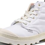 Palladium Bottes Unisexe Adulte Textile Lacets Blanc Marron-0
