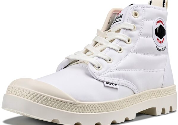 Palladium Bottes Unisexe Adulte Textile Lacets Blanc Marron-0