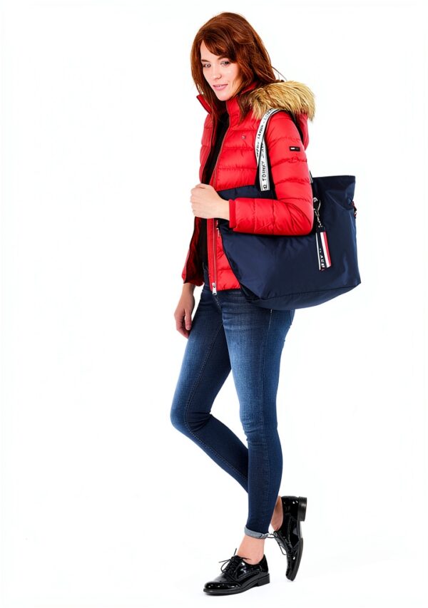 Doudoune Tommy Hilfiger Femme Léger Chaud Polyester Rouge-2