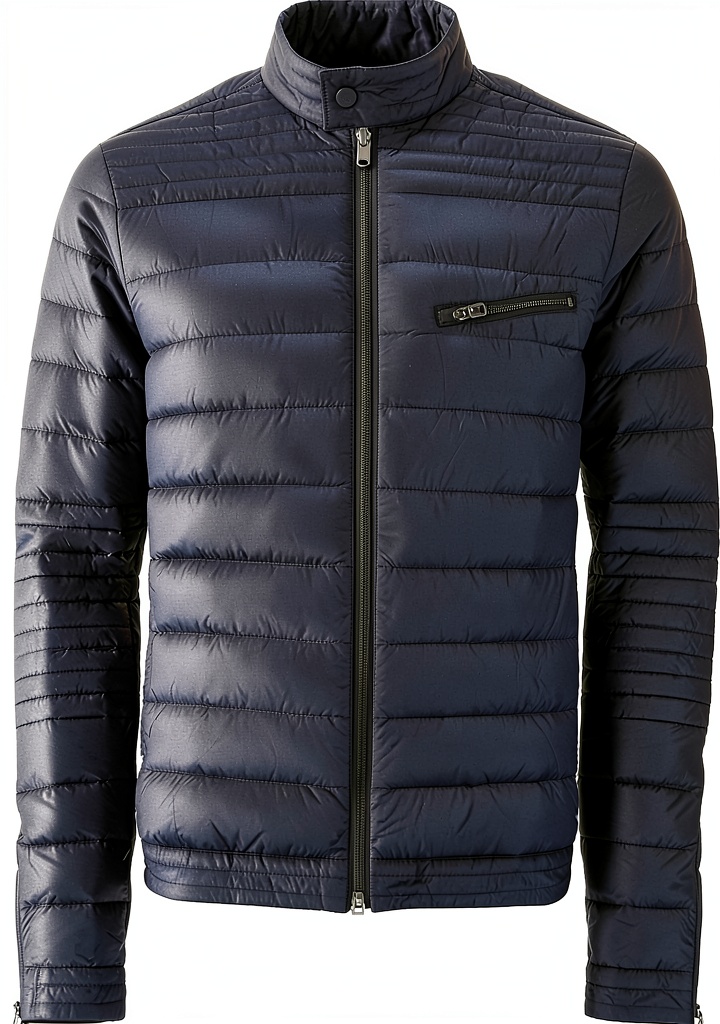 Veste David Biker marine portée en ville