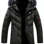 Veste Jott Homme Manteau Hiver Chaud Capuche Fourrure-0