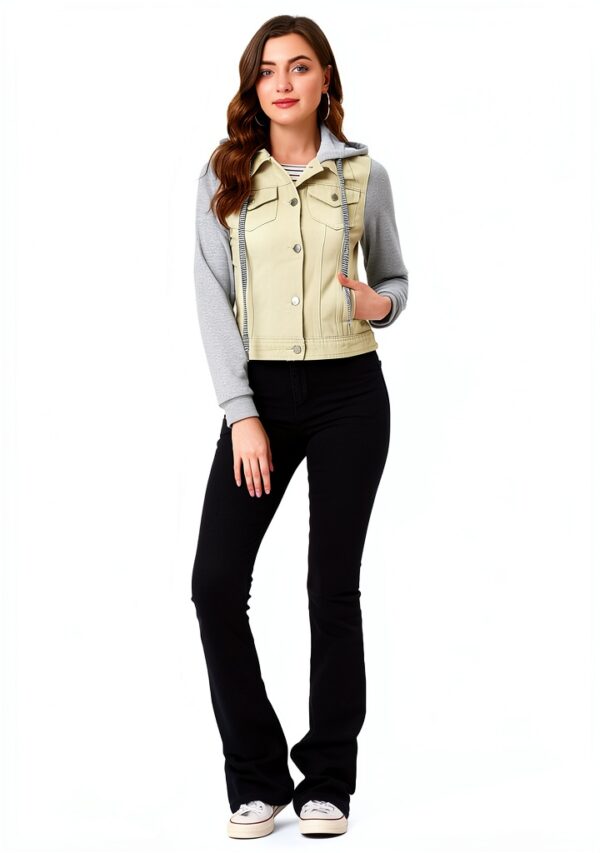 Allegra K Blouson Femme Capuchon Cordon Poches Lavable-2