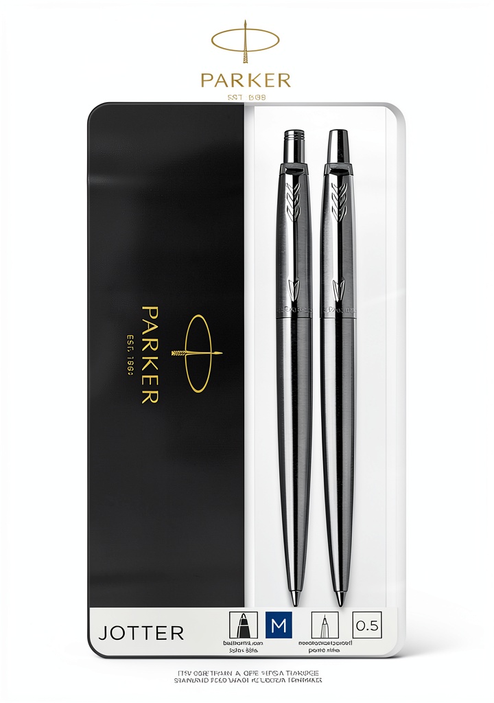 Coffret duo Parker Jotter ouvert montrant stylo bille et portemine