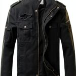 Veste militaire homme coupe-vent coton poches multiples-0