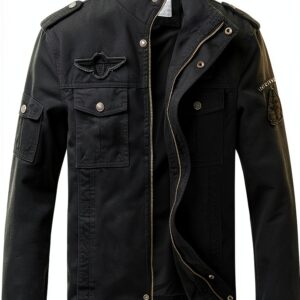 Veste militaire homme coupe-vent coton poches multiples-0