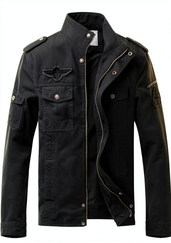 Veste militaire homme coupe-vent coton poches multiples-0