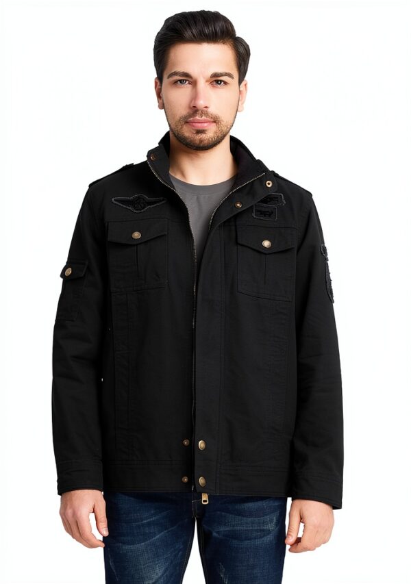 Veste militaire homme coupe-vent coton poches multiples-3