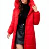Manteau femme hiver long capuche Generic Rouge Noir Beige-0