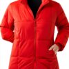 Manteau femme hiver long capuche Generic Rouge Noir Beige-2