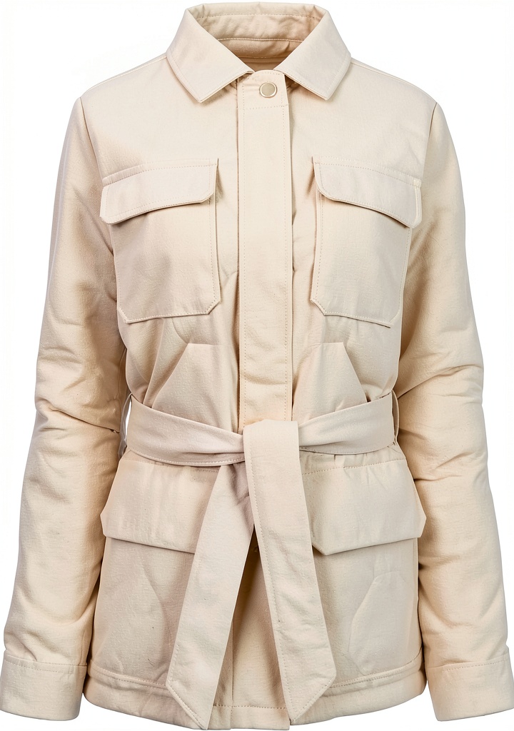 Manteau Jott beige porté lors d'une promenade en ville
