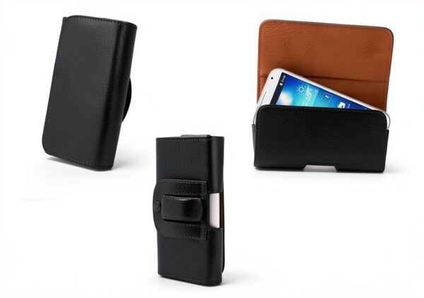 DFV mobile Étui Ceinture Cuir Synthétique pour LG JIL Sander - Noir-0