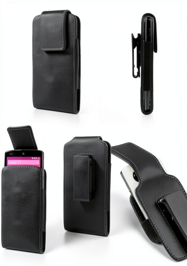 Étui cuir magnétique DFV mobile LG Jil Sander clip ceinture 360 noir-0