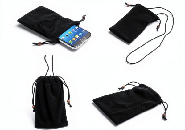 Étui Housse Tissu Flanelle DFV mobile pour LG JIL Sander Mobile – Noir-0