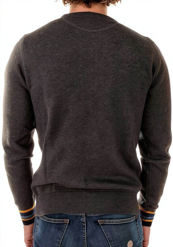SUN 68 Round Cuffs Stripes T‑shirt homme gris foncé XL-2