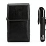 Étui ceinture DFV mobile en cuir noir avec clip vertical-0