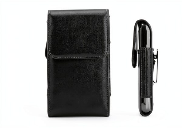 Étui ceinture DFV mobile en cuir noir avec clip vertical-0