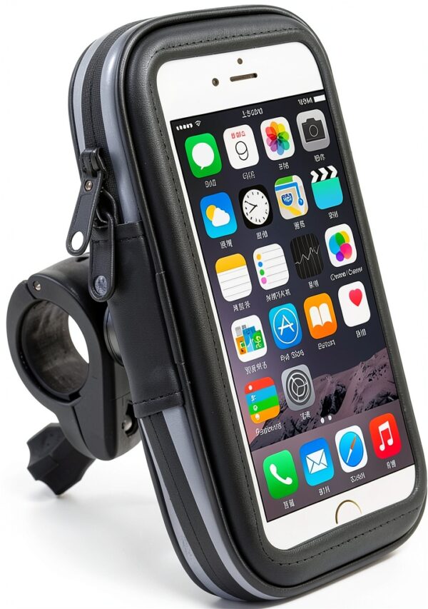 Support réfléchissant DFV mobile pour guidon vélo noir étanche 360°-2