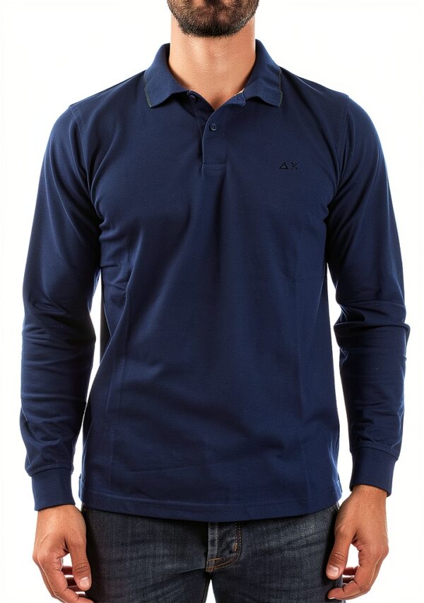 Polo Homme SUN 68 A40103 Blue Profondo Polo à manches longues-0