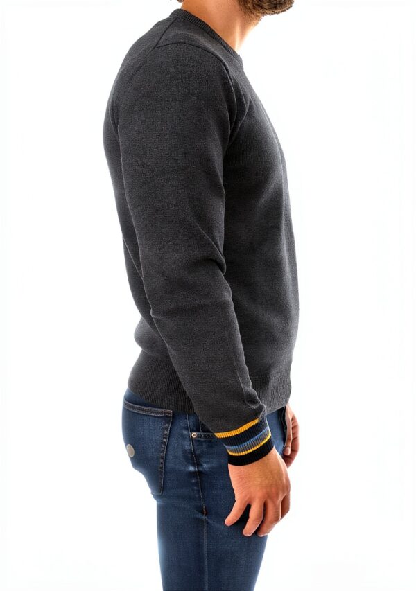 SUN 68 Round Cuffs Stripes T‑shirt homme gris foncé XL-3