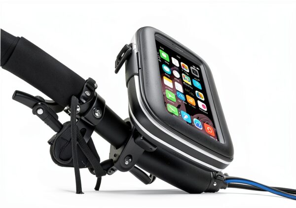 Support réfléchissant DFV mobile pour guidon vélo noir étanche 360°-3