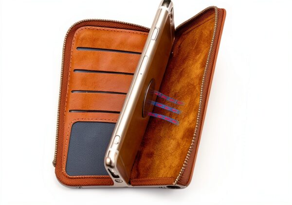 Étui portefeuille DFV mobile pour LG JIL Sander – Marron, aimanté-3