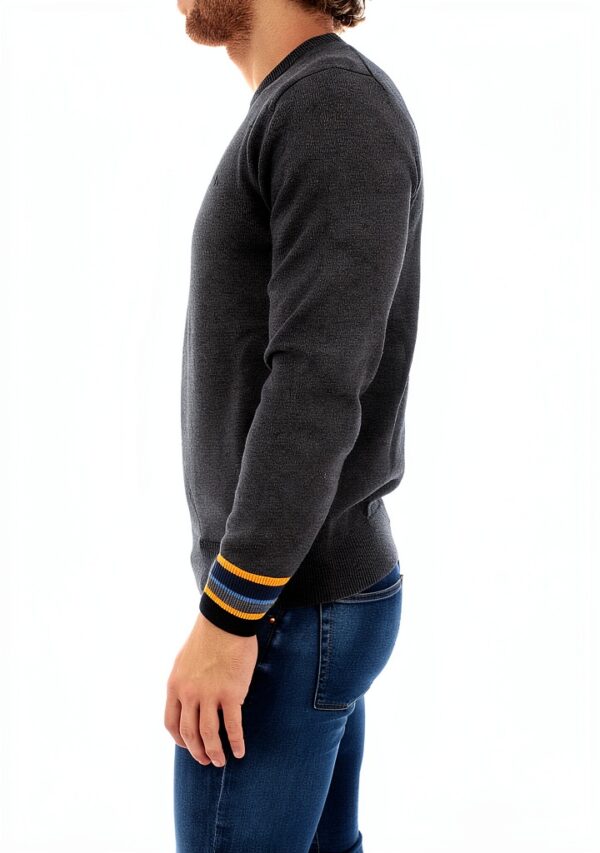 SUN 68 Round Cuffs Stripes T‑shirt homme gris foncé XL-1